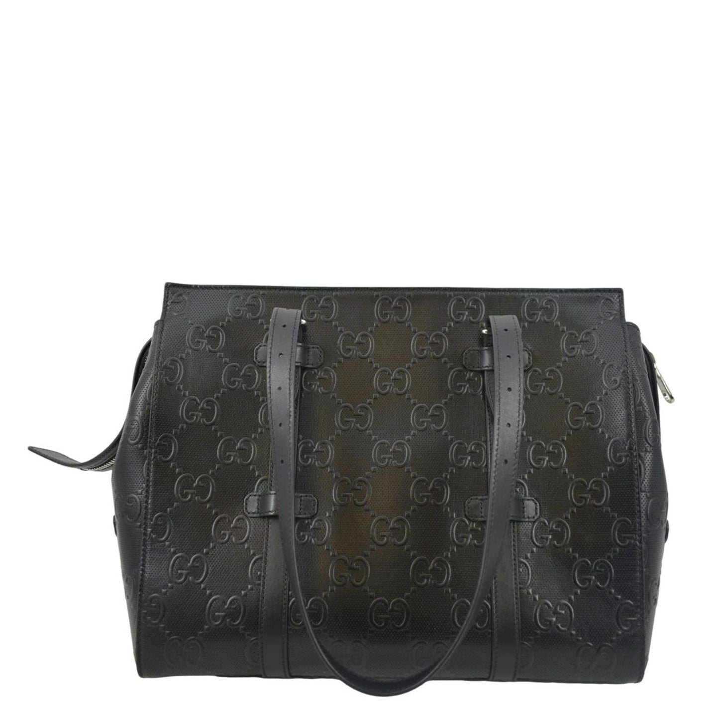 GUCCI GG Embossed Leather Tote Bag Black 232947