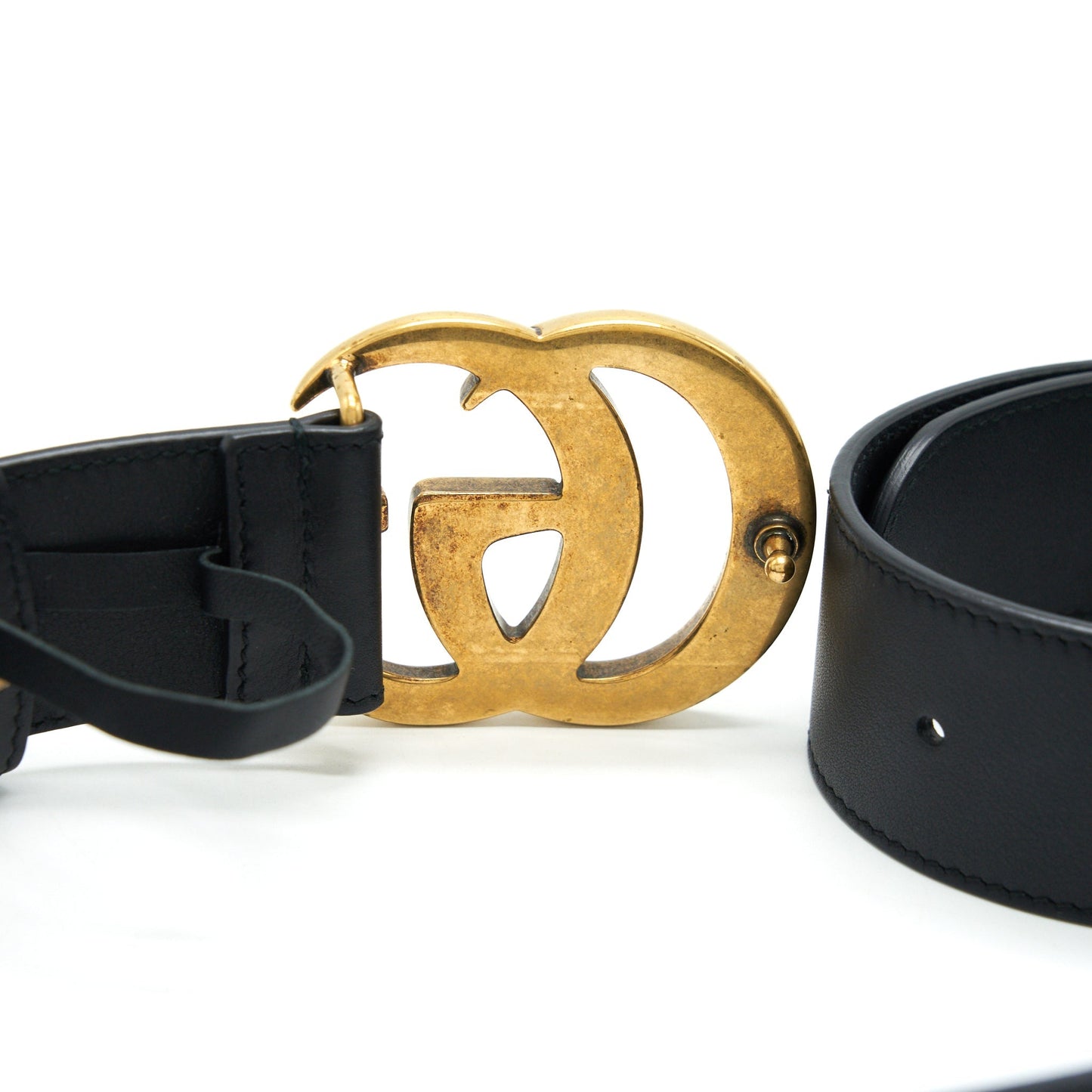 Gucci Wide Leather Belt with G Buckle 4cm wide size 80