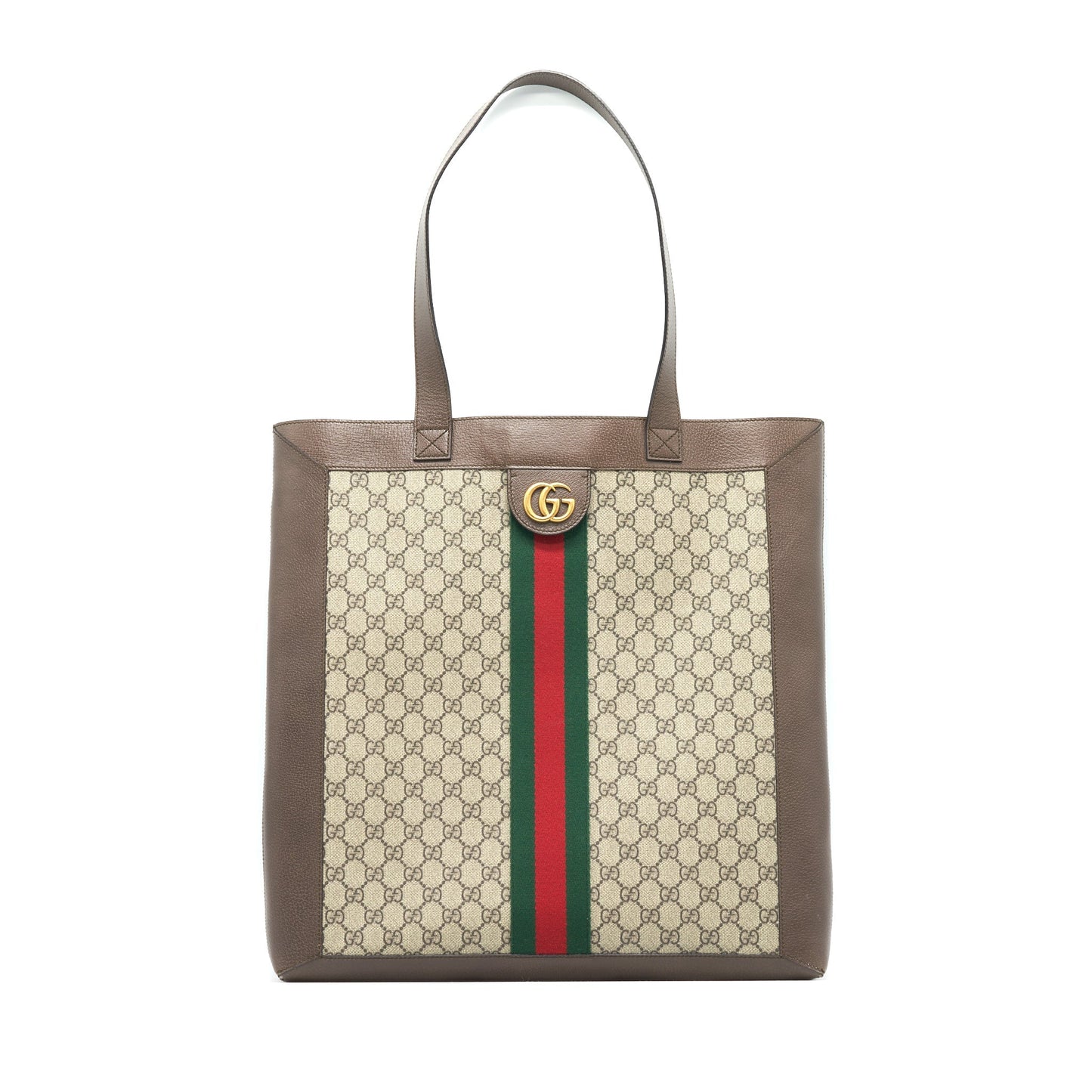 Gucci Ophidia GG Leather Trimmed Printed Coated Canvas Tote