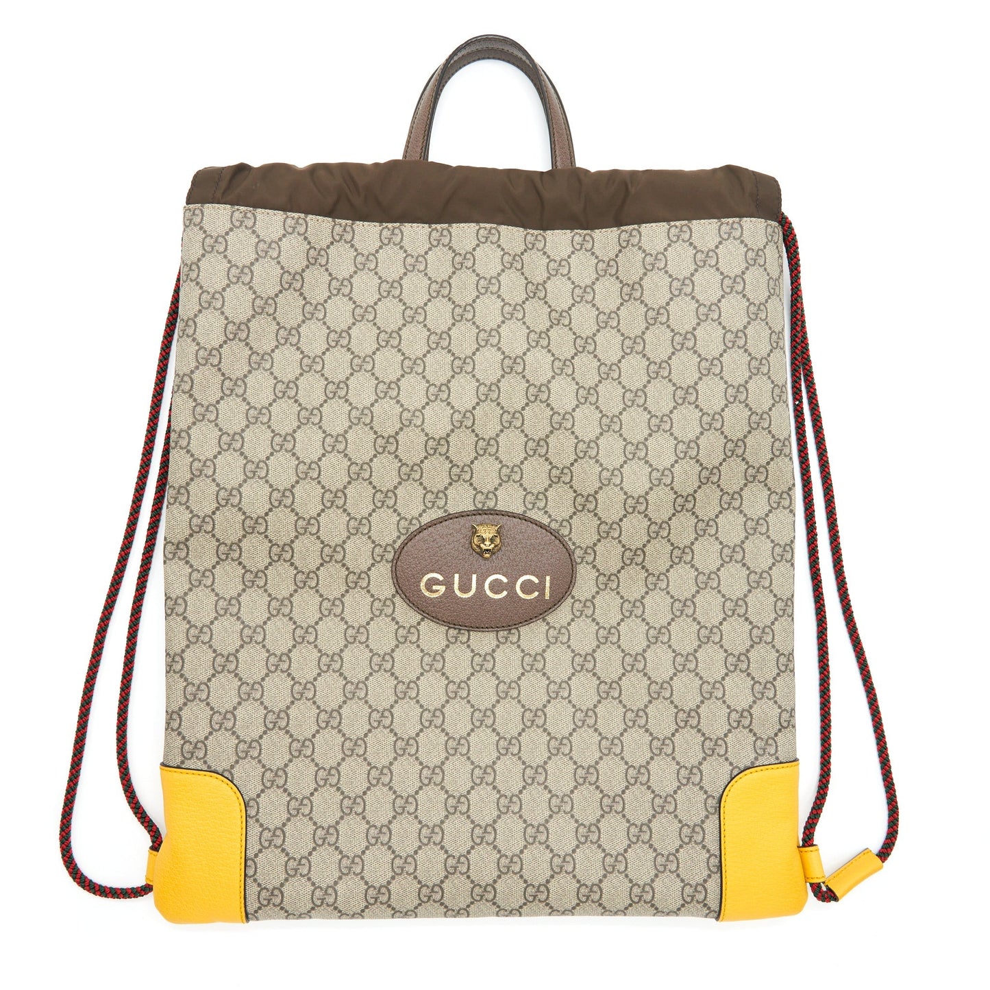 Gucci Drawstring Backpack GG Supreme Beige/Yellow