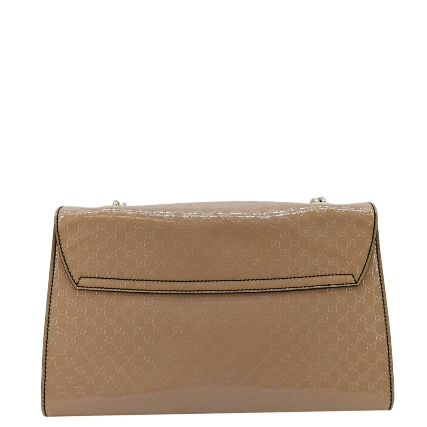 GUCCI Emily Medium GG Guccissima Patent Leather Chain Shoulder Bag Cream 295402