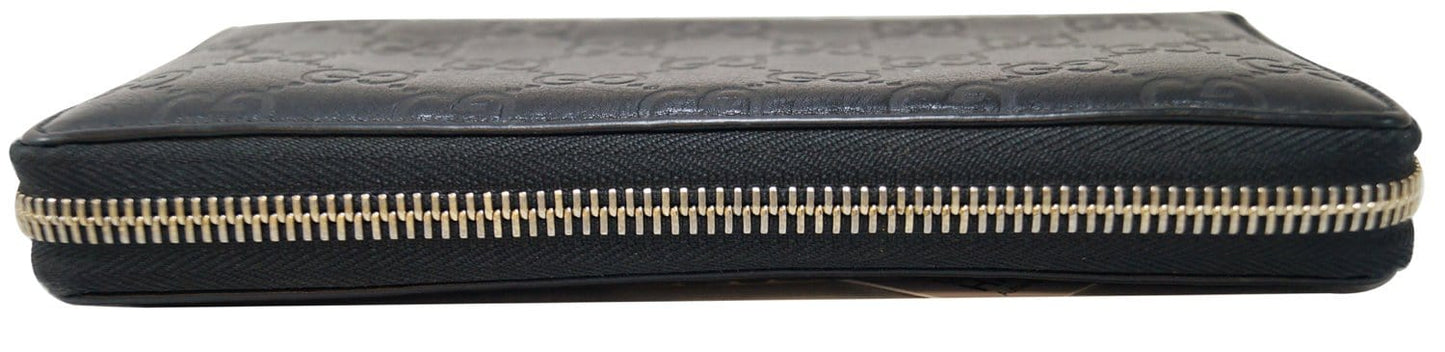 GUCCI GG Guccissima Leather Black Long Wallet