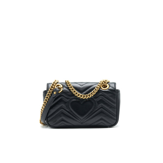 GUCCI GG MARMONT MINI BAG BLACK WITH