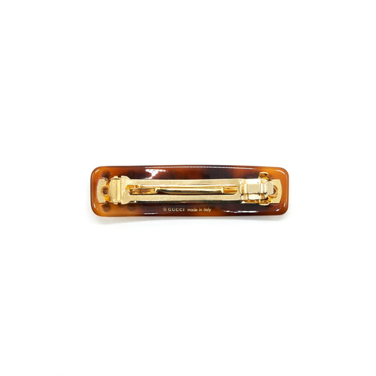 GUCCI Tortoiseshell Crystal Barrette
