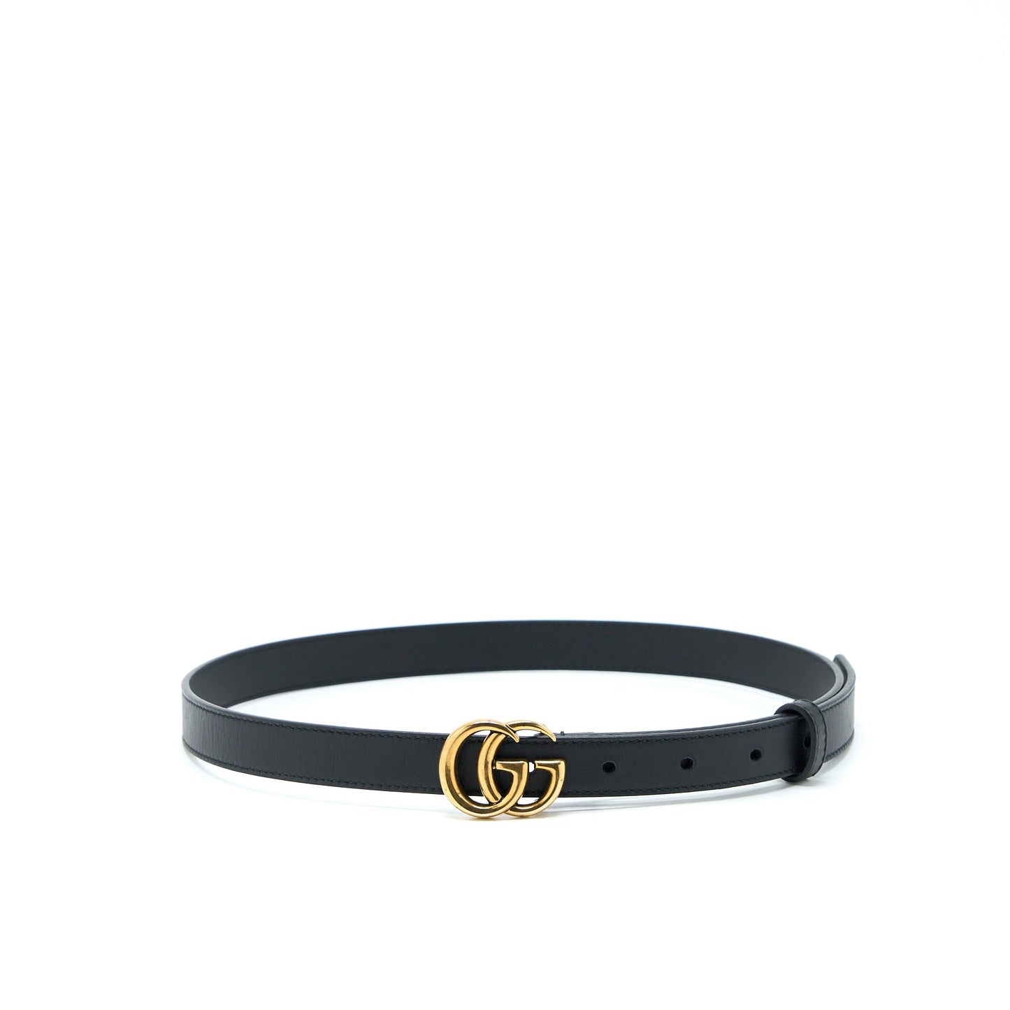 Gucci GG buckle Belt Calfskin Black Brushed