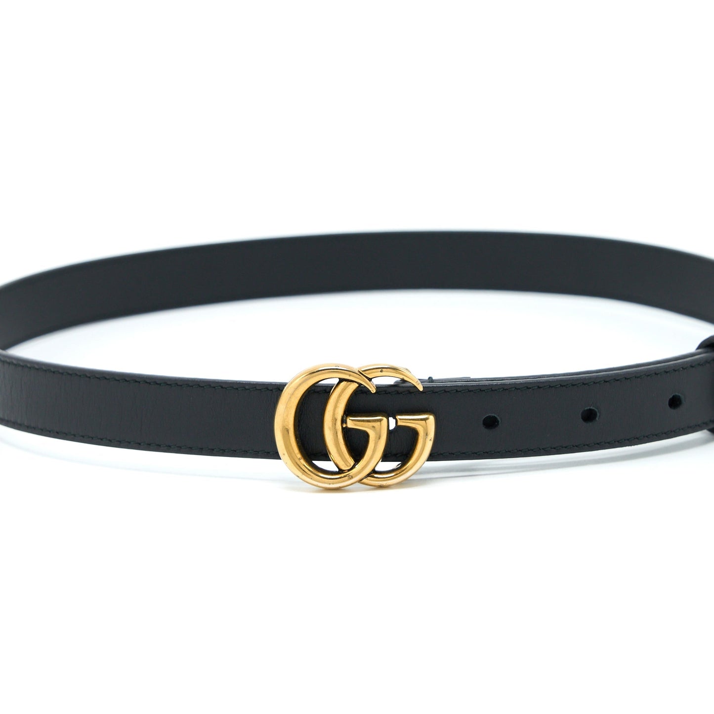 Gucci GG buckle Belt Calfskin Black Brushed
