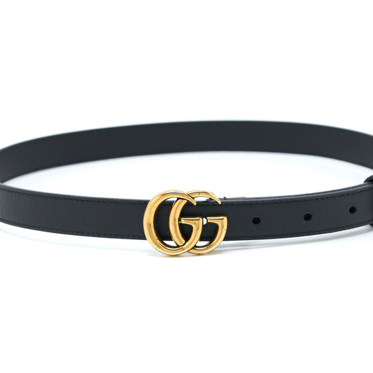 Gucci GG buckle Belt Calfskin Black Brushed