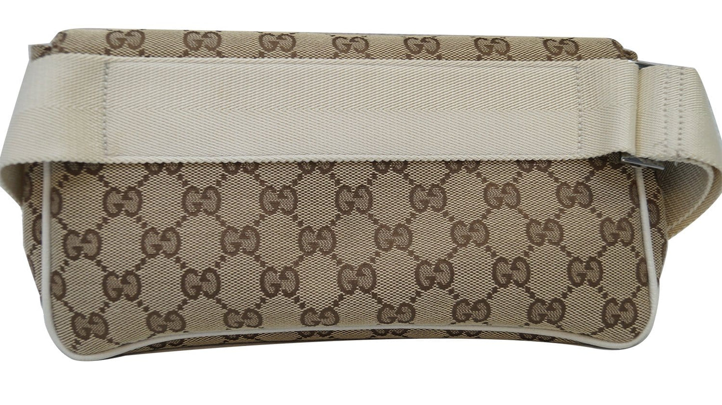 GUCCI GG Canvas Brown Waist Bum Bag 146304
