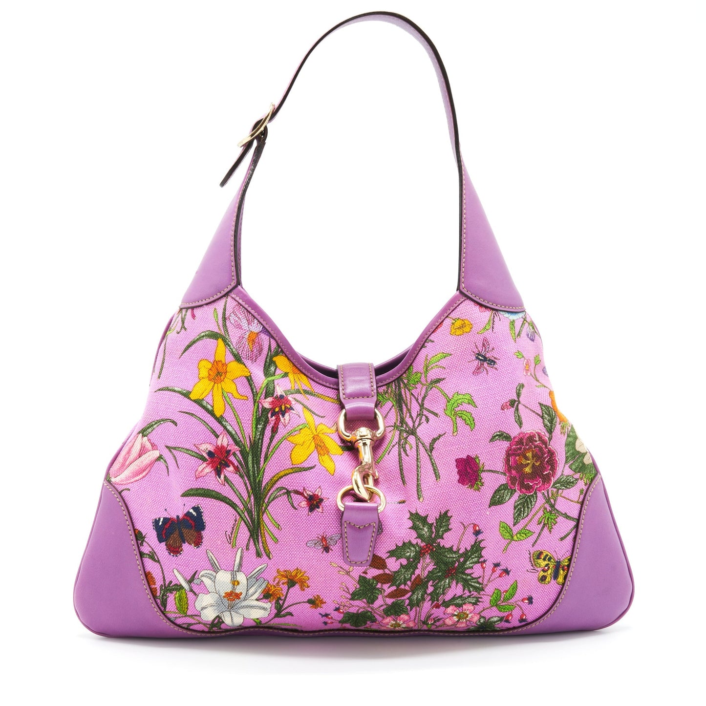 Gucci Flora Jackie Bag Canvas And Leather Multicolour