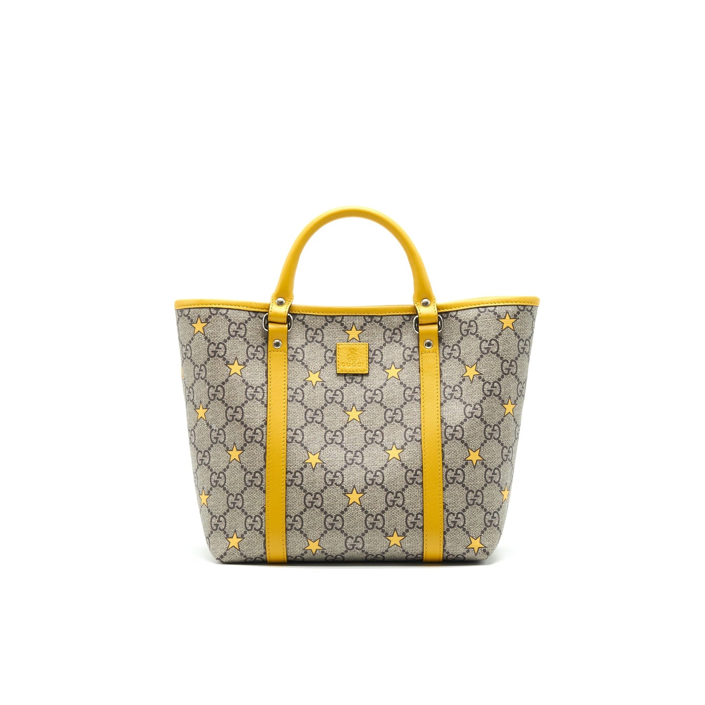 GUCCI Kid's GG Supreme Tote Bag Yellow Star