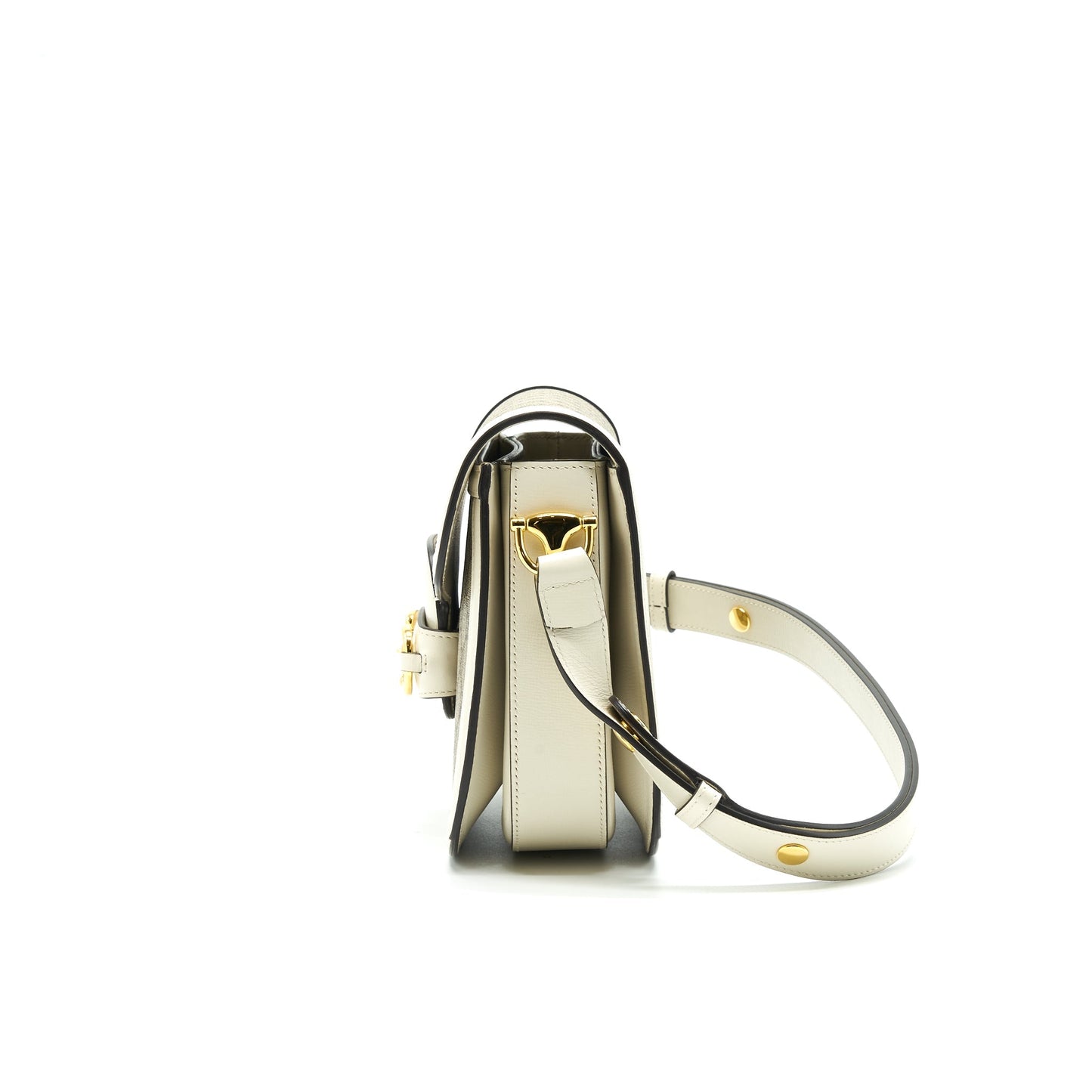 Gucci Horsebit 1955 Small Shoulder Bag White Leather