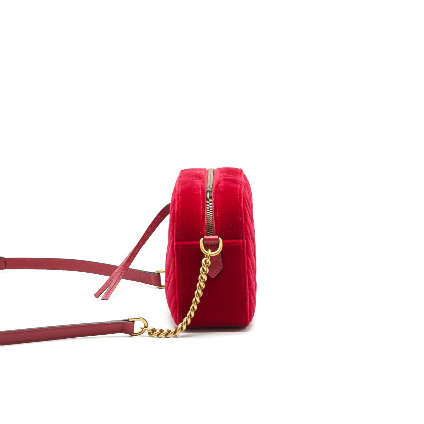Gucci Marmont Valvet Camera Bag Red