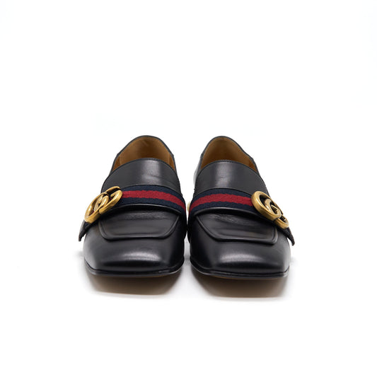 Gucci Leather Mini Heel Loafer Size 35.5
