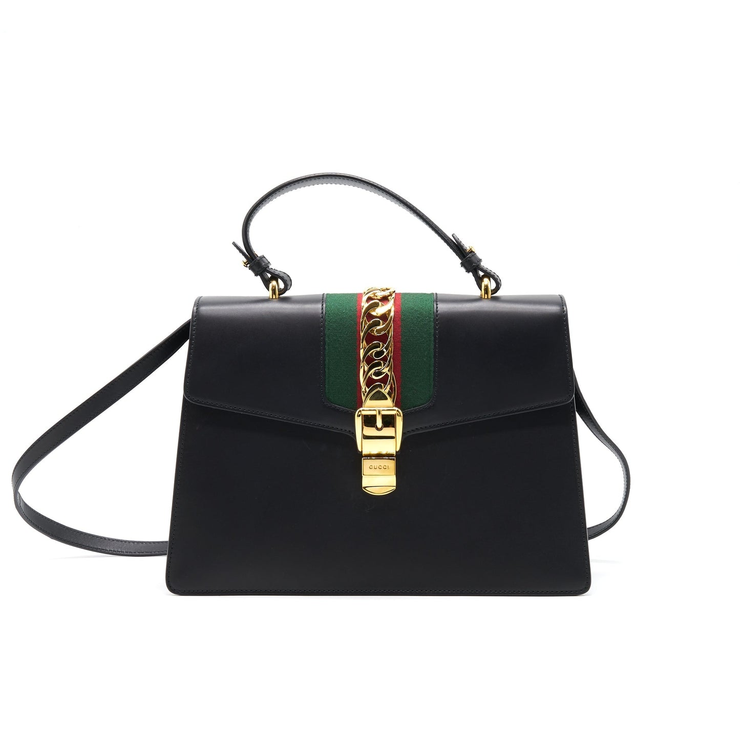 GUCCI SYLVIE MEDIUM TOTE BAG BLACK