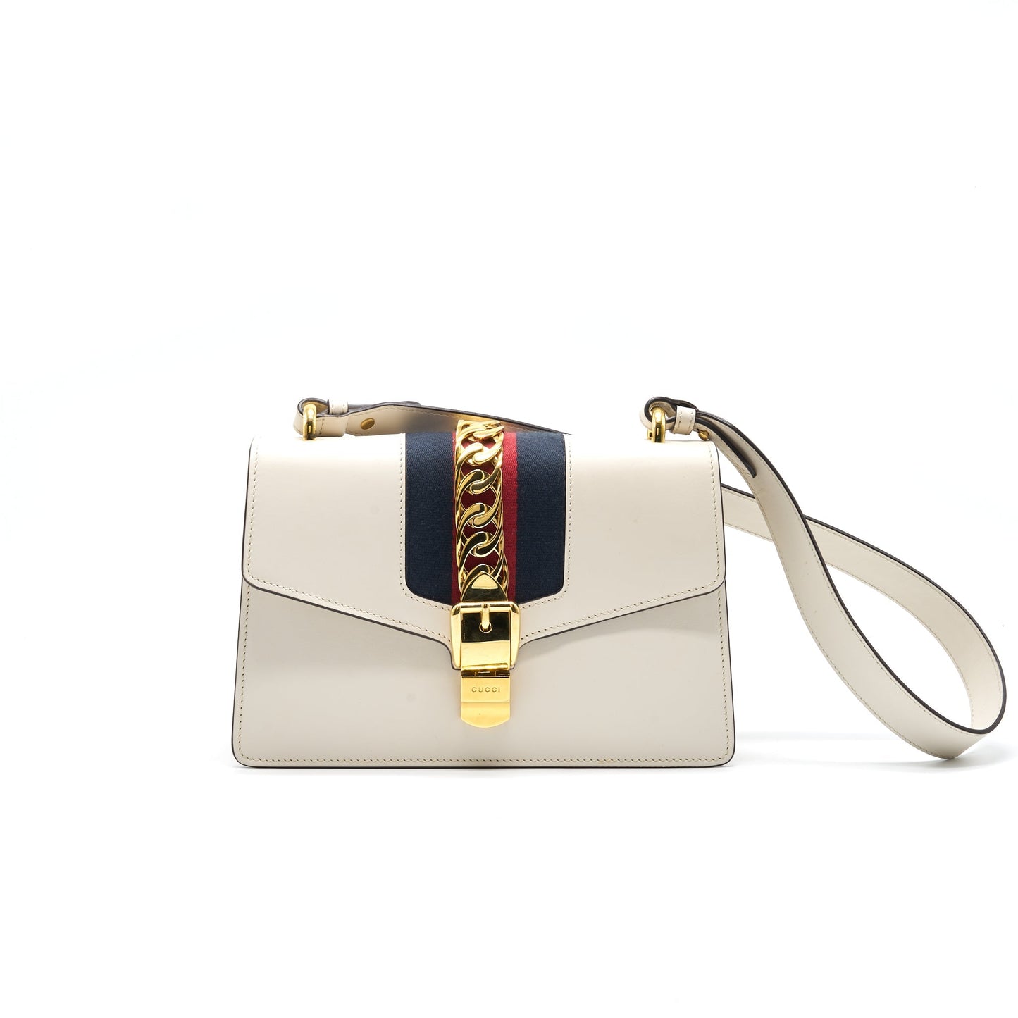 GUCCI SYLVIE SMALL SHOULDER BAG WHITE