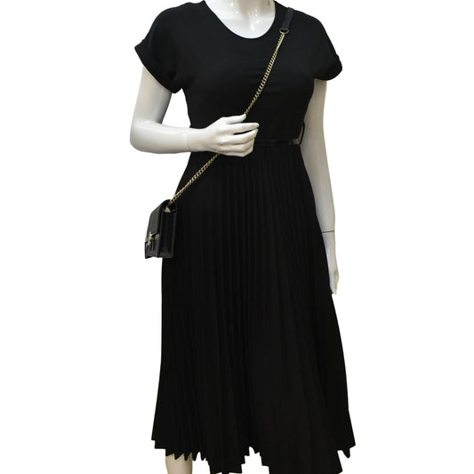 GUCCI GG Interlocking Pebbled Leather Crossbody Bag Black 615523