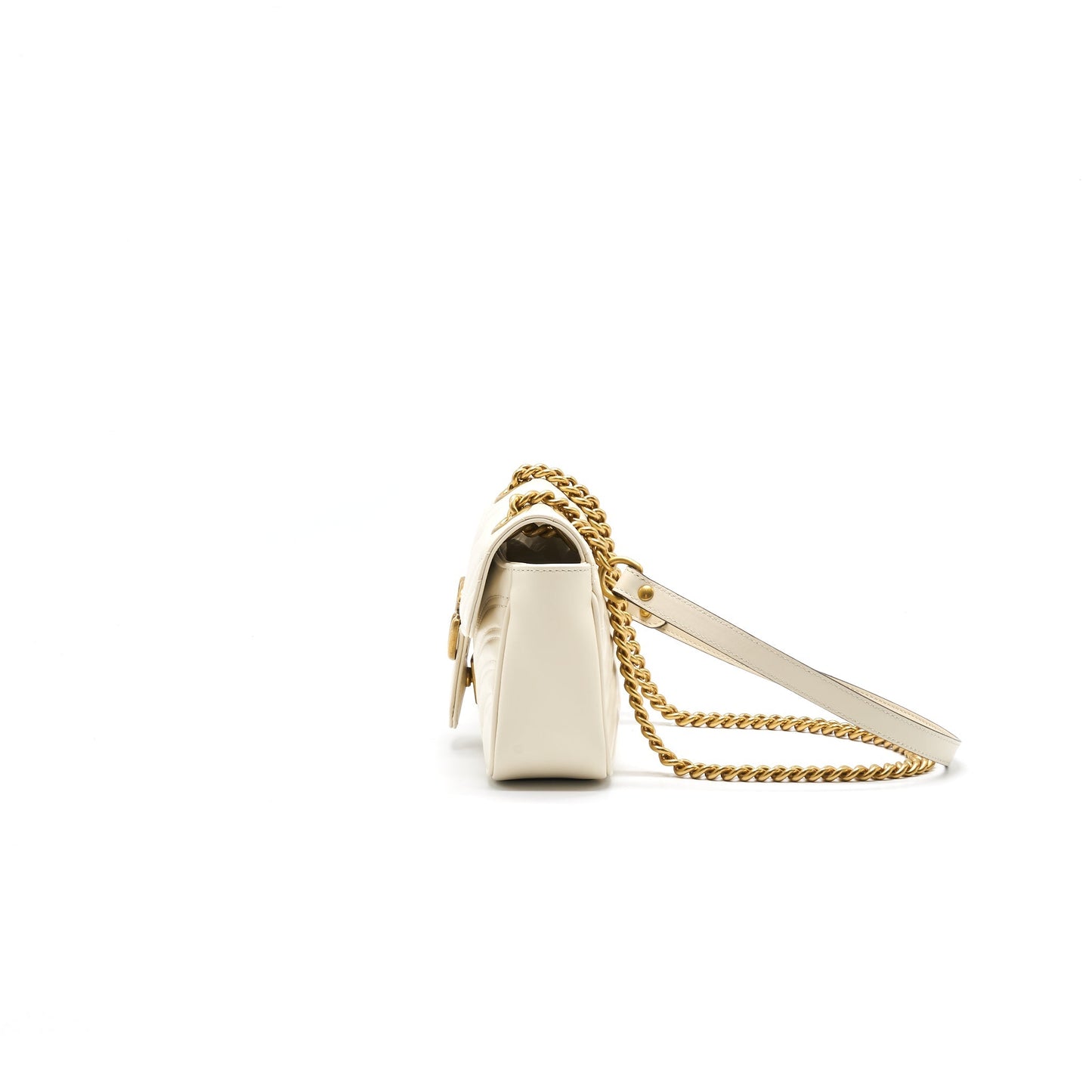 GUCCI GG MARMONT MINI BAG WHITE WITH GOLD