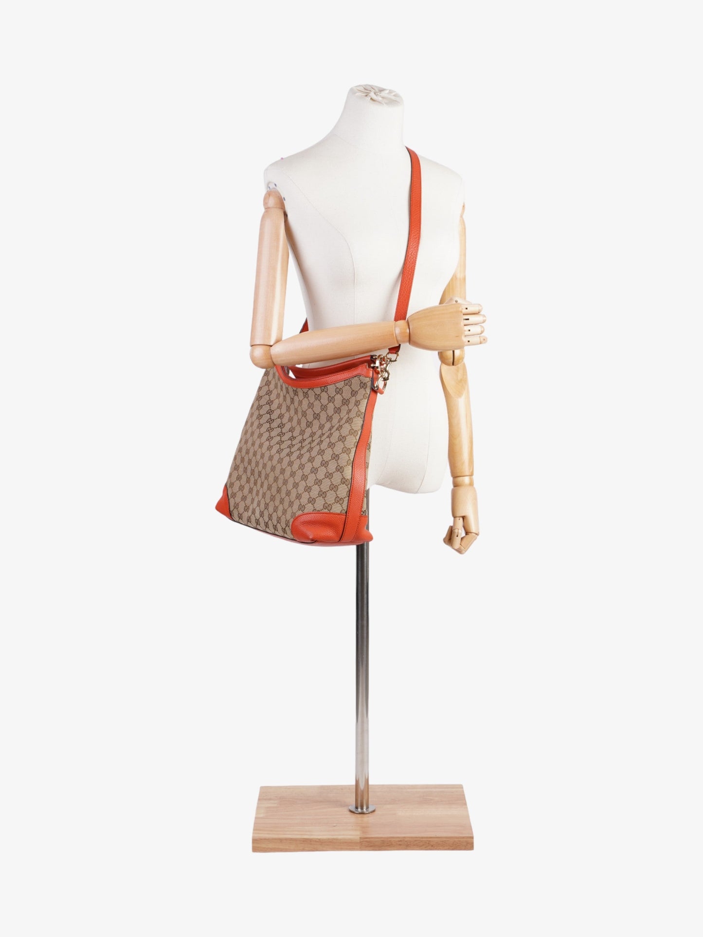 Gucci GG Hobo Beige And Ebony GG Supreme / Orange Canvas