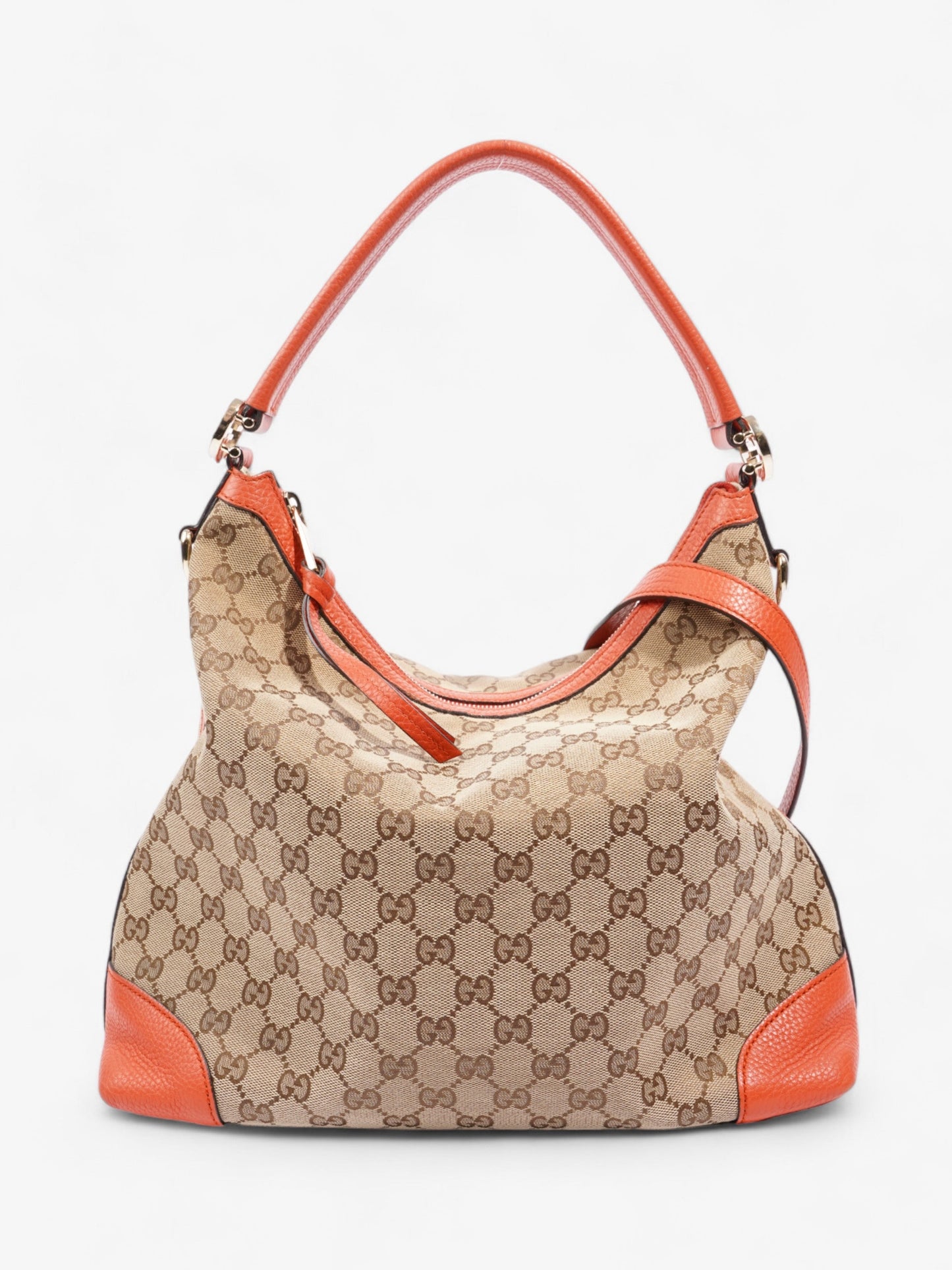 Gucci GG Hobo Beige And Ebony GG Supreme / Orange Canvas