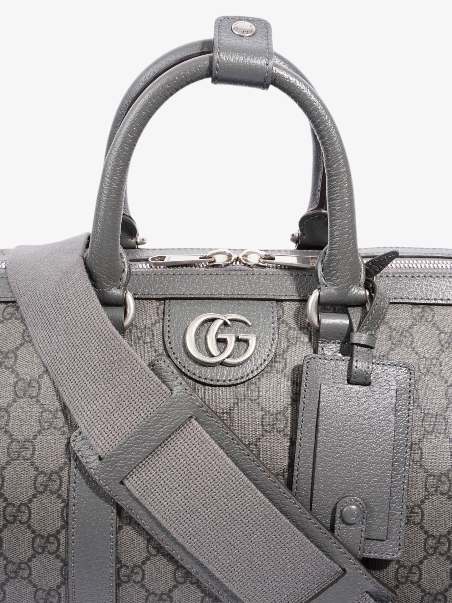 Gucci Ophidia Duffle Bag GG Supreme / Grey Coated Canvas Large