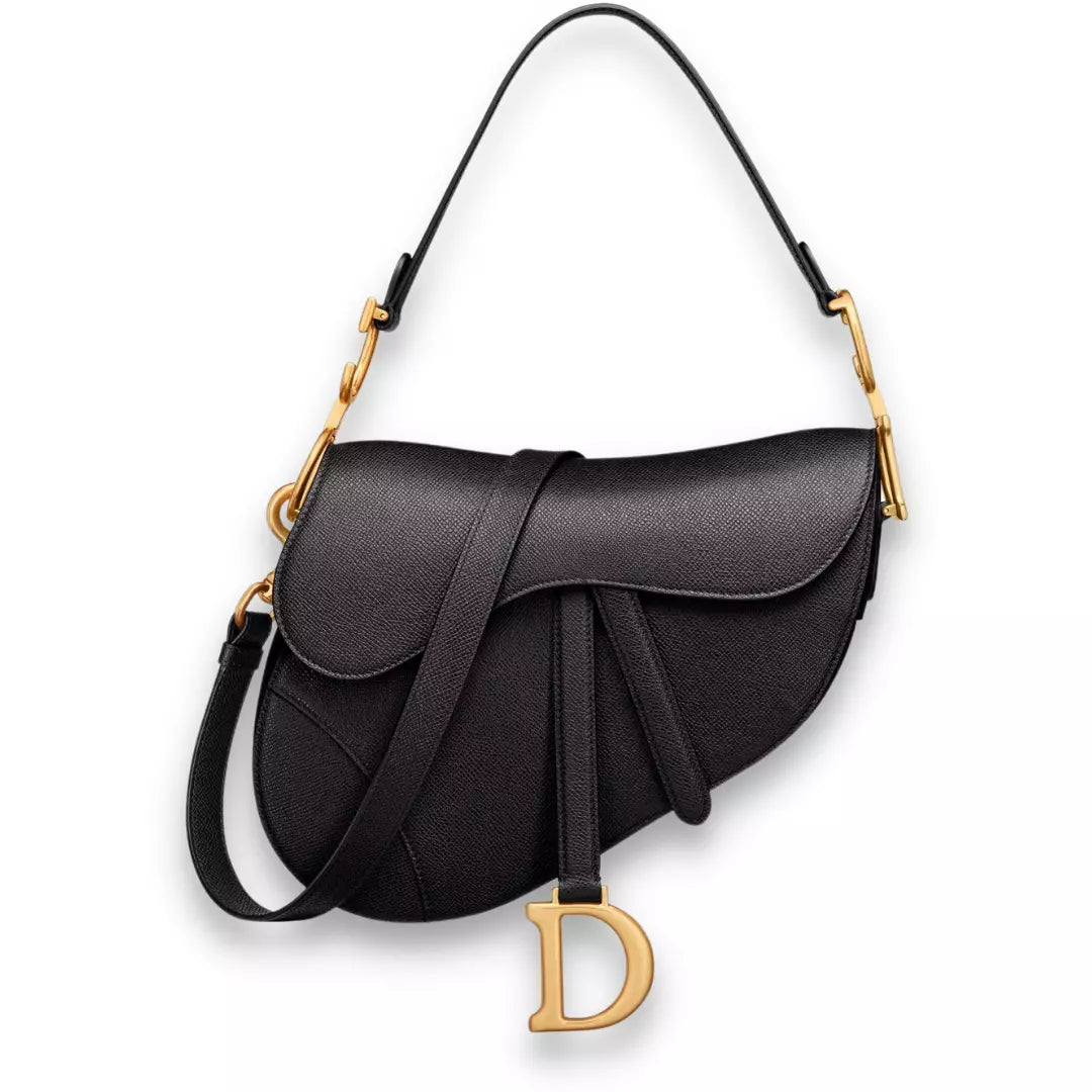 DIOR BLACK SADDLE BAG WITH STRAP