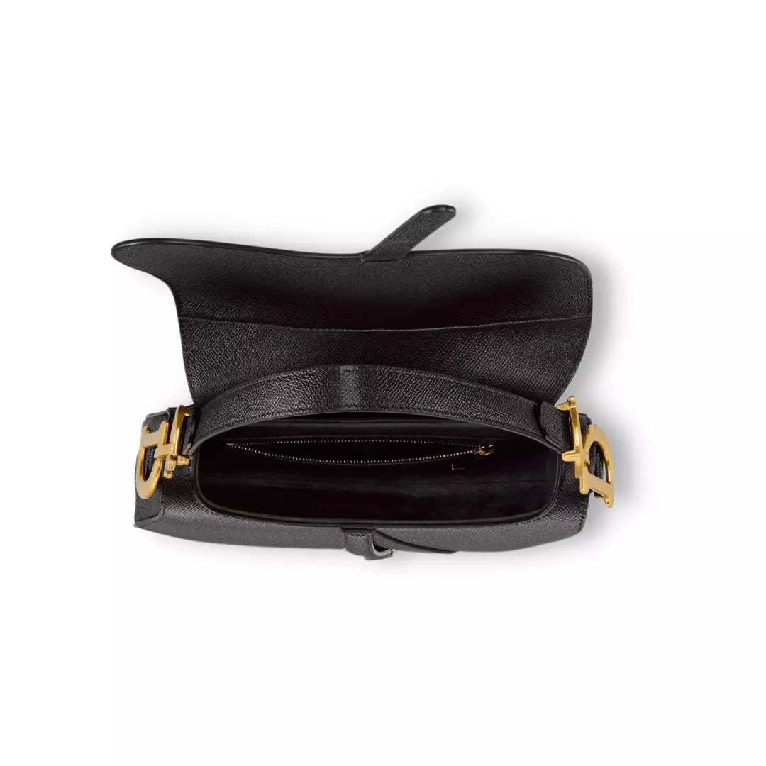 DIOR BLACK SADDLE BAG WITH STRAP