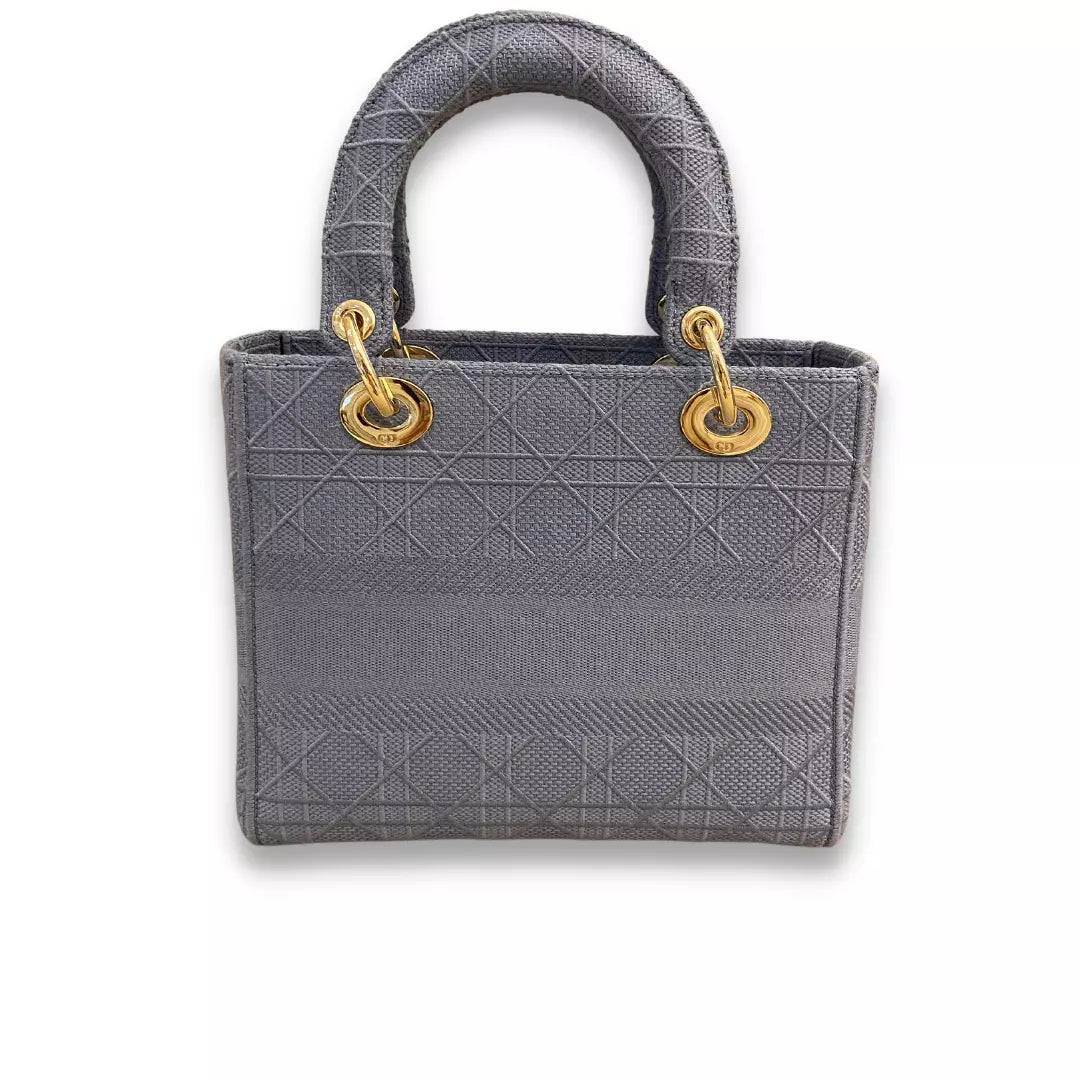 DIOR BLUE CANNAGE LADY D-LITE MEDIUM BAG