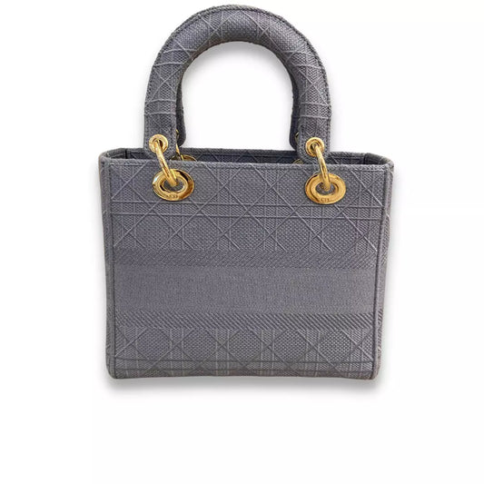 DIOR BLUE CANNAGE LADY D-LITE MEDIUM BAG