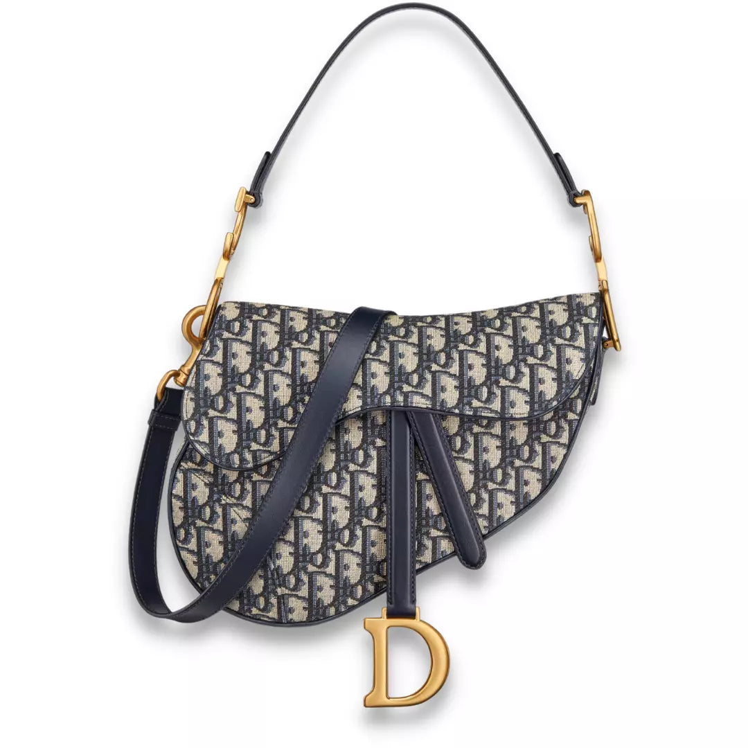 DIOR BLUE SADDLE BAG WITH STRAP
