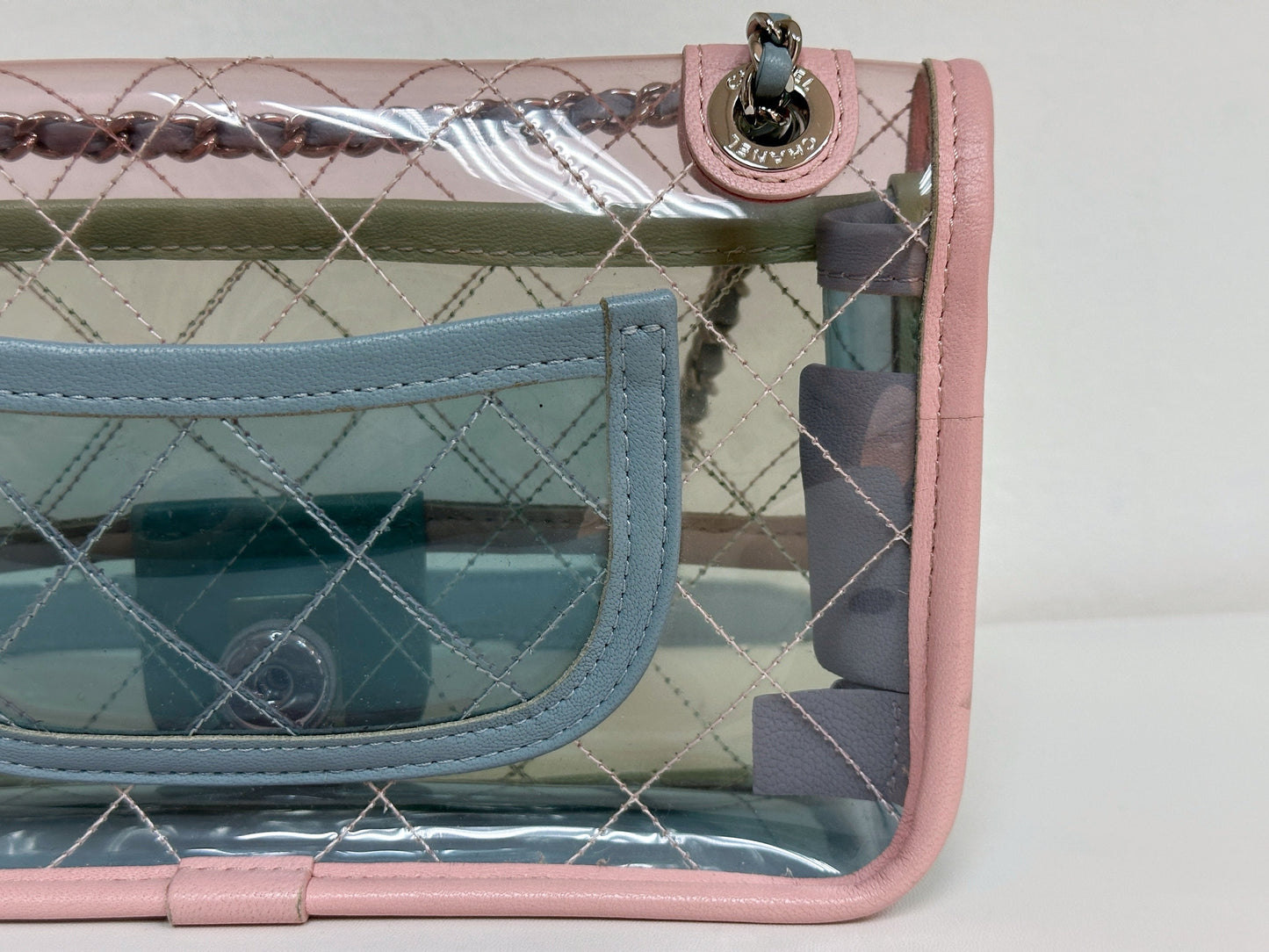 Chanel Coco Splash PVC Mini Flap Bag Pink/Blue/Green 2576 holo