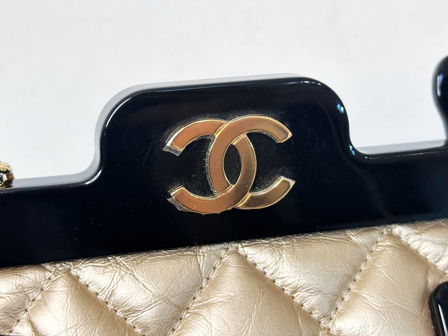 Chanel Aged Calfskin Quilted 2.55 Reissue Mini Hanger Flap Gold 2355 holo card