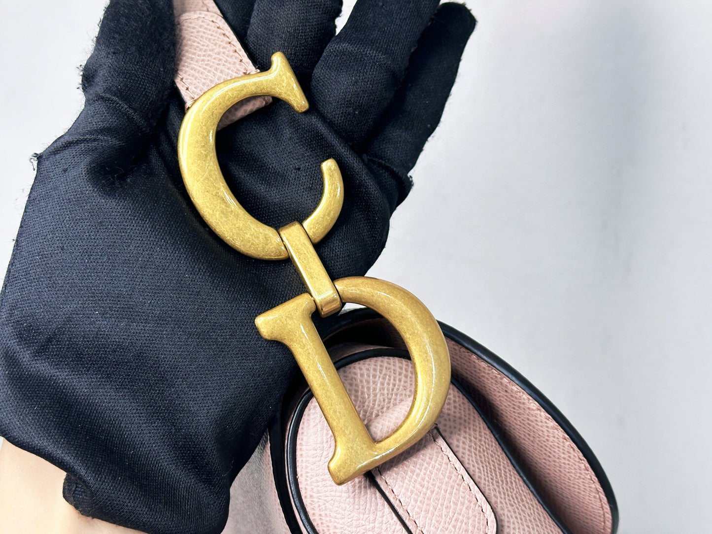 Christian Dior Saddle Bag with Strap Golden Saddle Nude Brush Grained Calfskin 2023 year