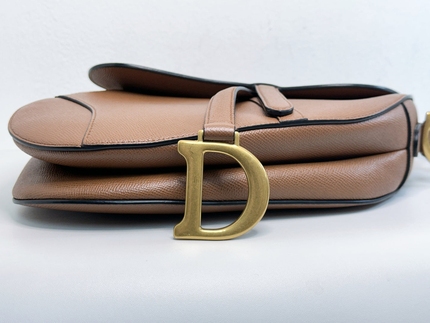 Christian Dior Saddle Bag with Strap Golden Saddle Grained Calfskin 2022 year