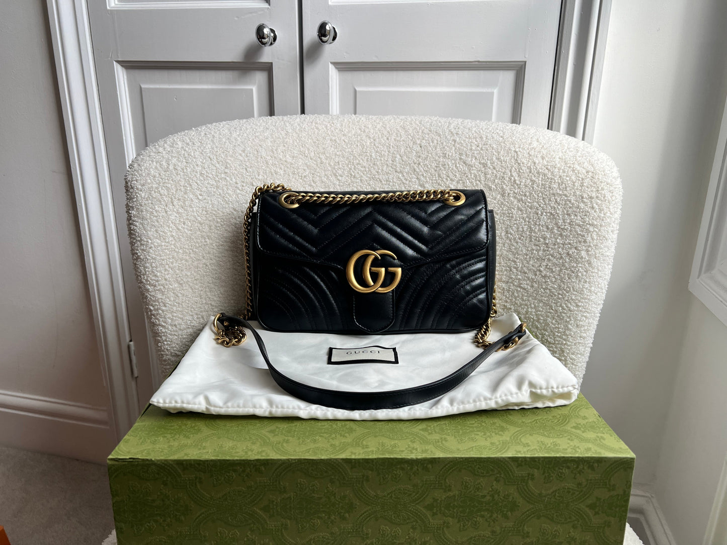 Gucci GG Black Marmont Small Shoulder Bag (RRP £2070)