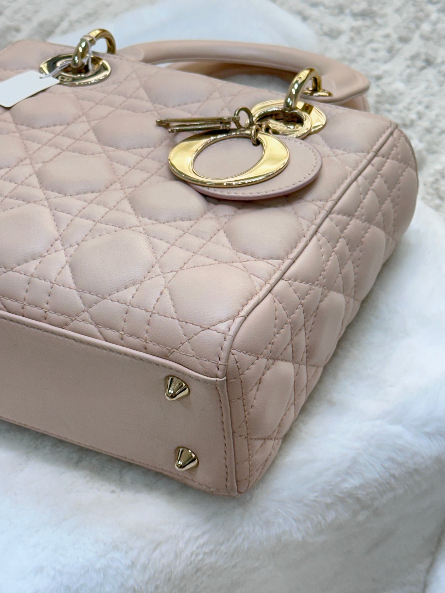 Small Lady Dior My ABC Dior Cannage Lambskin Pink