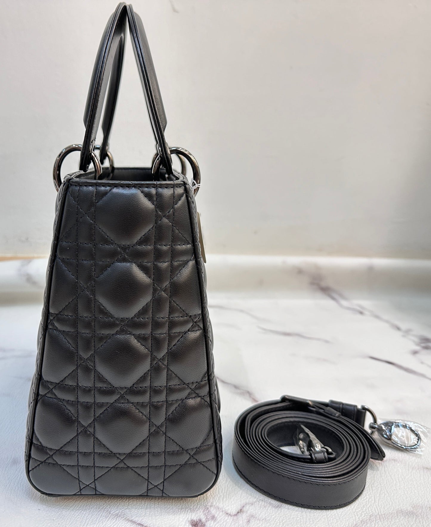 Medium Lady Dior Bag Black Gary Cannage Lambskin
