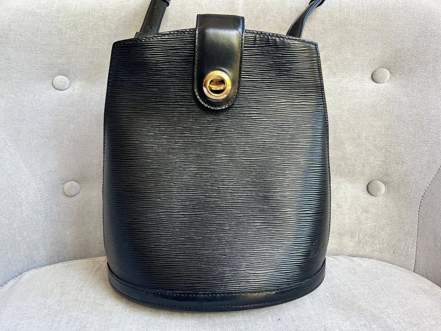 Louis Vuitton Vintage Black Epi Leather Cluny