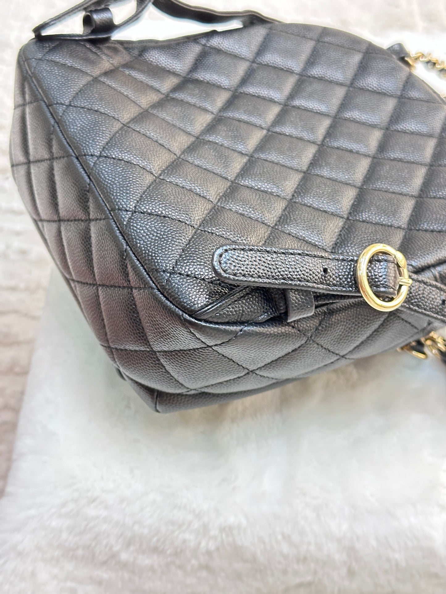 Chanel CC Day Backpack Quilted Caviar Mini