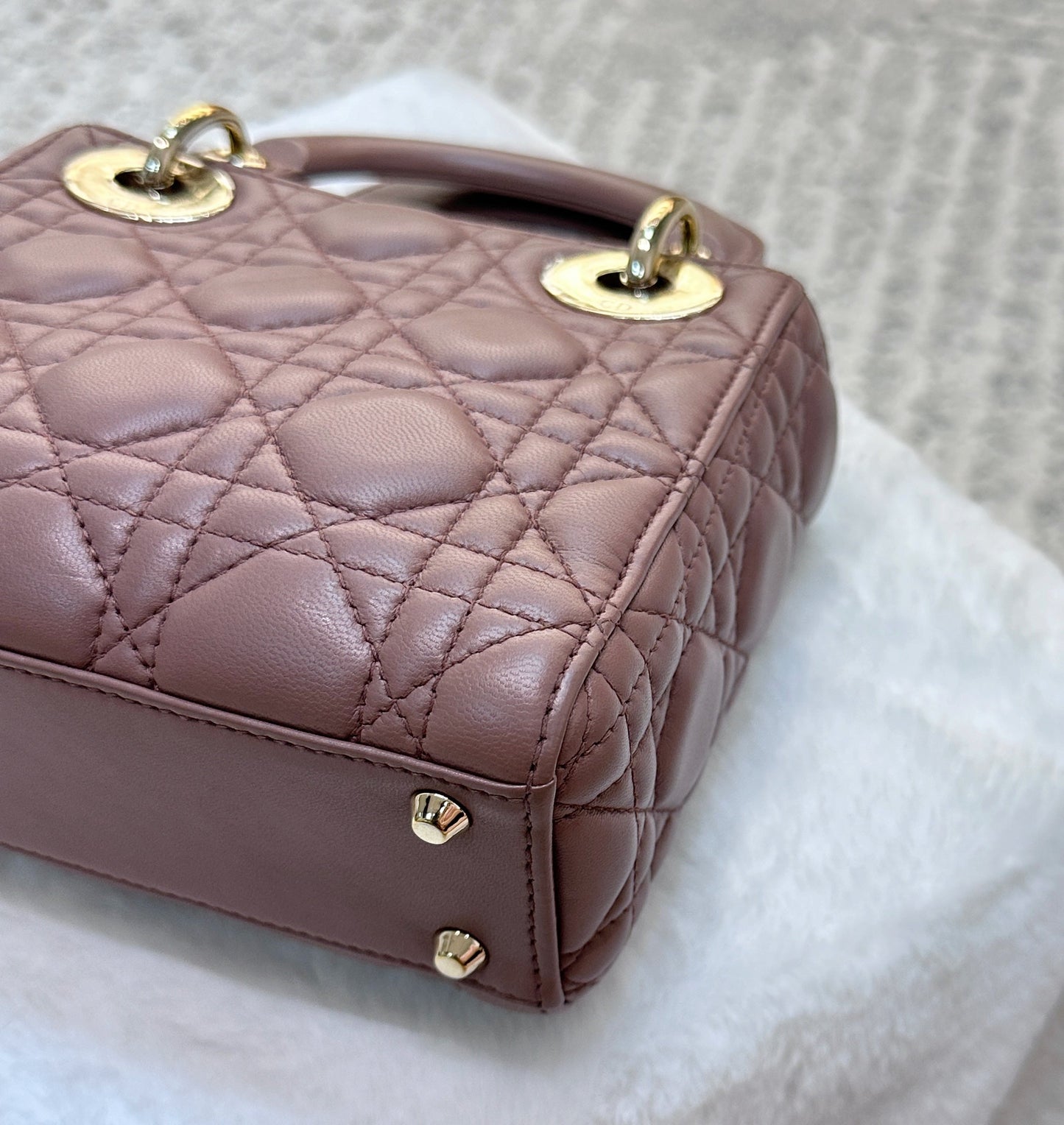 Mini Lady Dior Bag Blush Cannage Lambskin