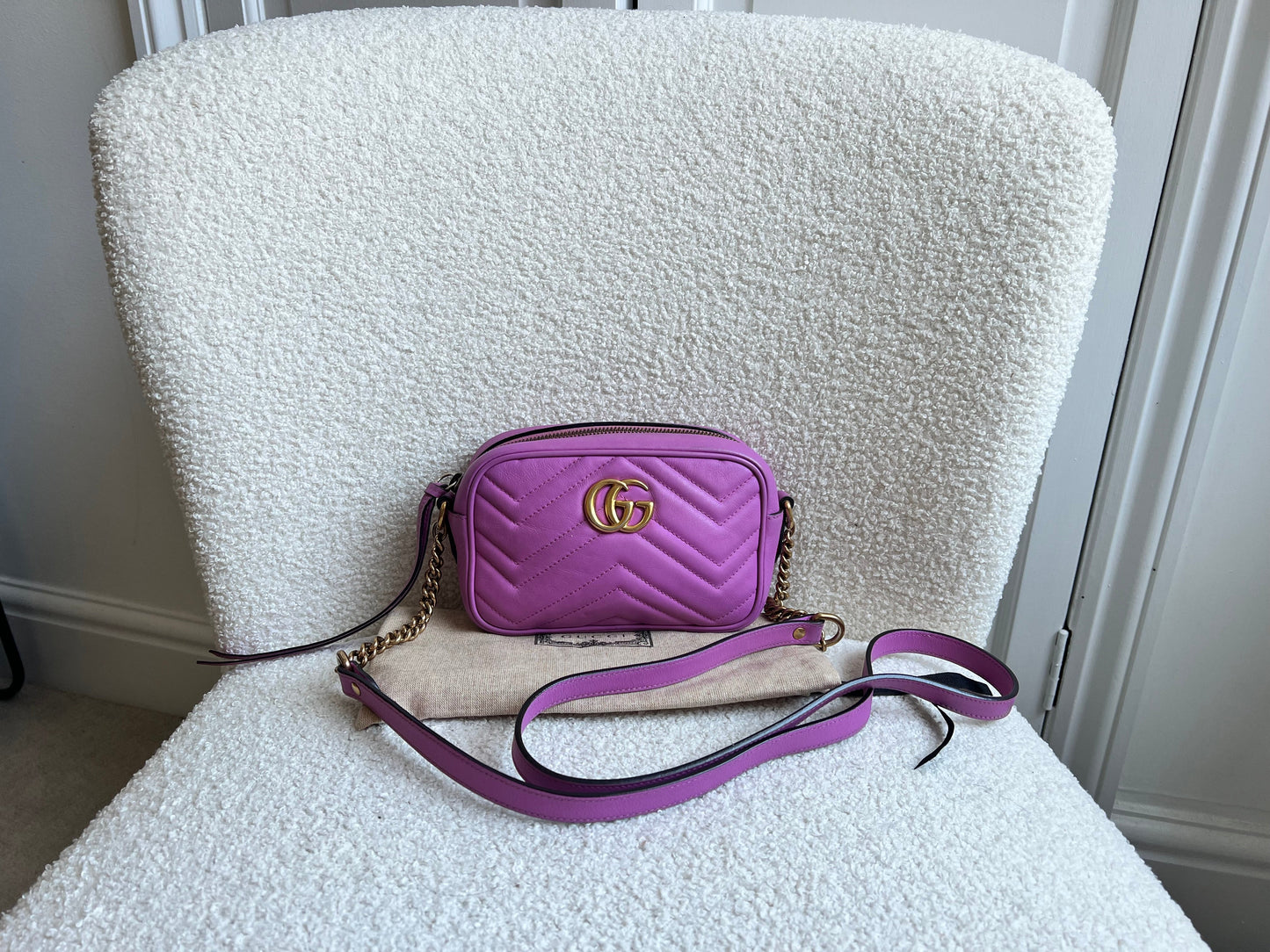 Gucci GG Hot Pink Marmont Mini Shoulder Bag (RRP £1,360)