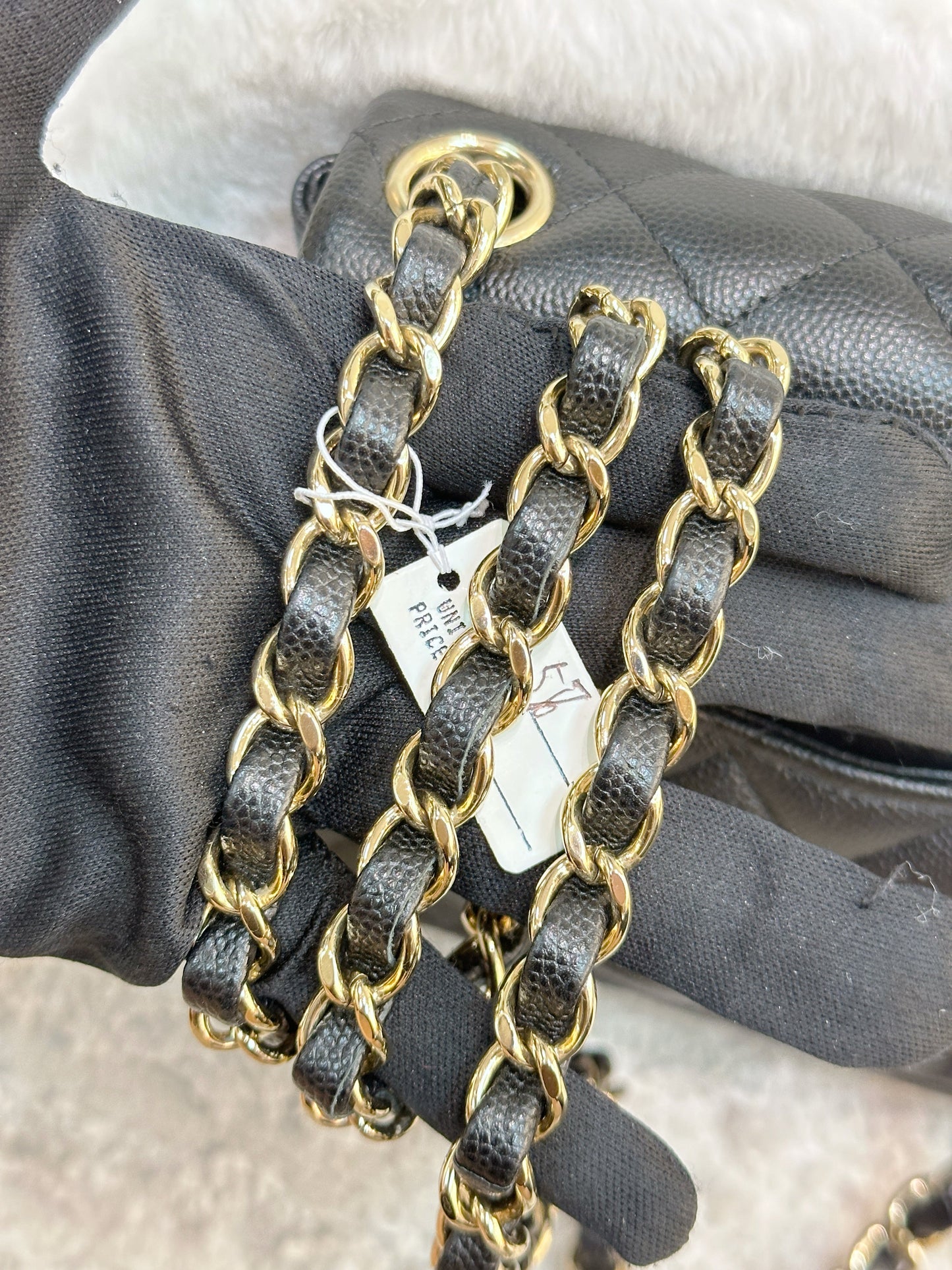 Chanel Black Mini Square Caviar Flap Bag Gold Hardware
