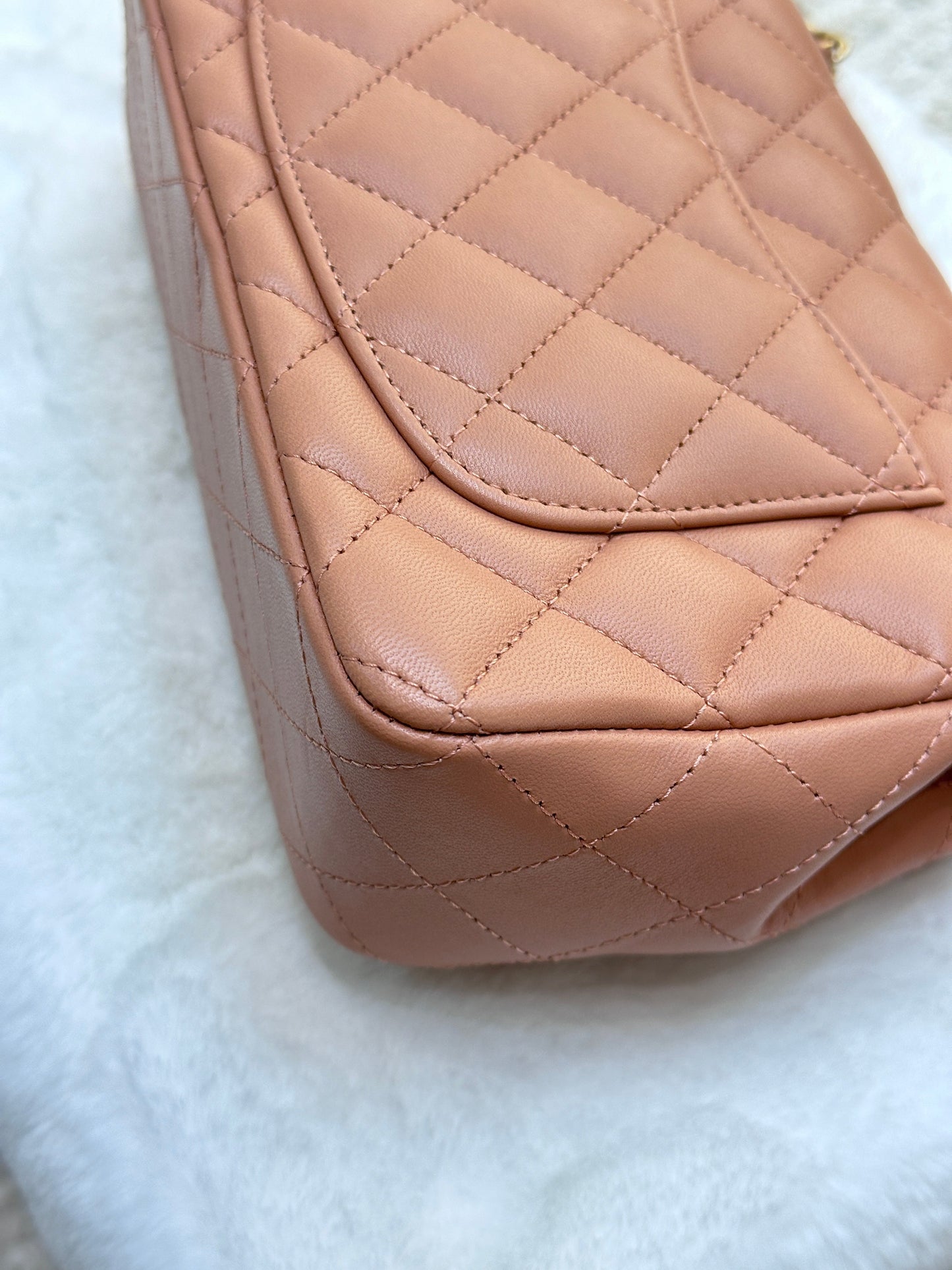 Chanel 2018 Blush Beige Mini Flap Bag with Lucky Charms Stud Embellishment