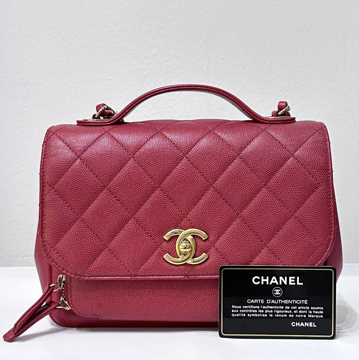 CHANEL Small Business Affinity Bag Red