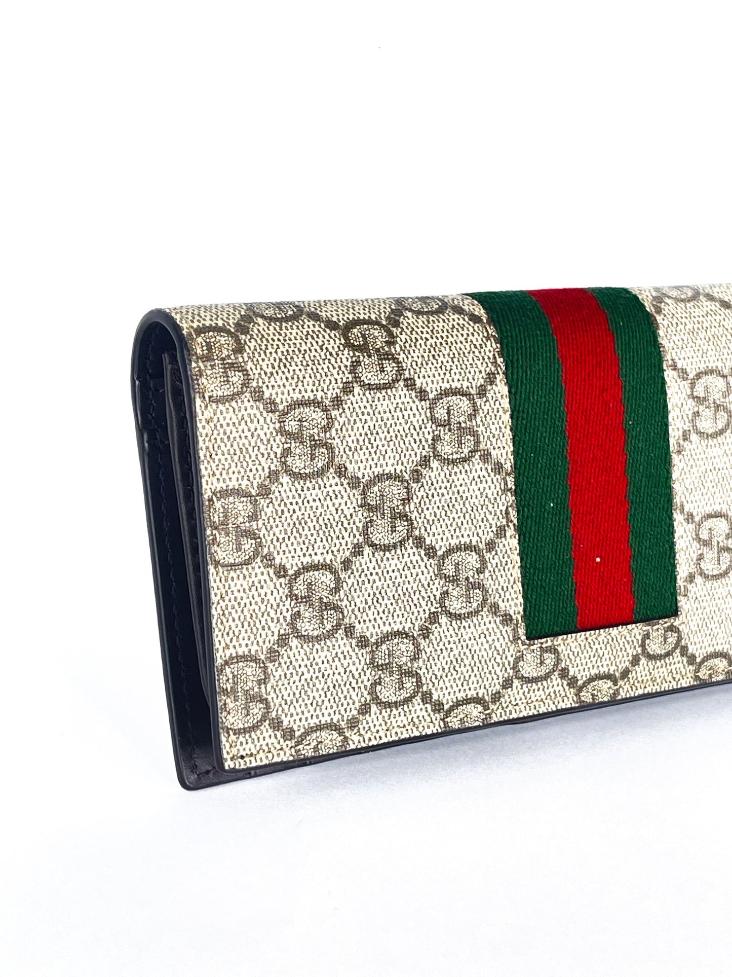 Gucci CI GG Supreme Monogram Selleria Calfskin Continental Wallet