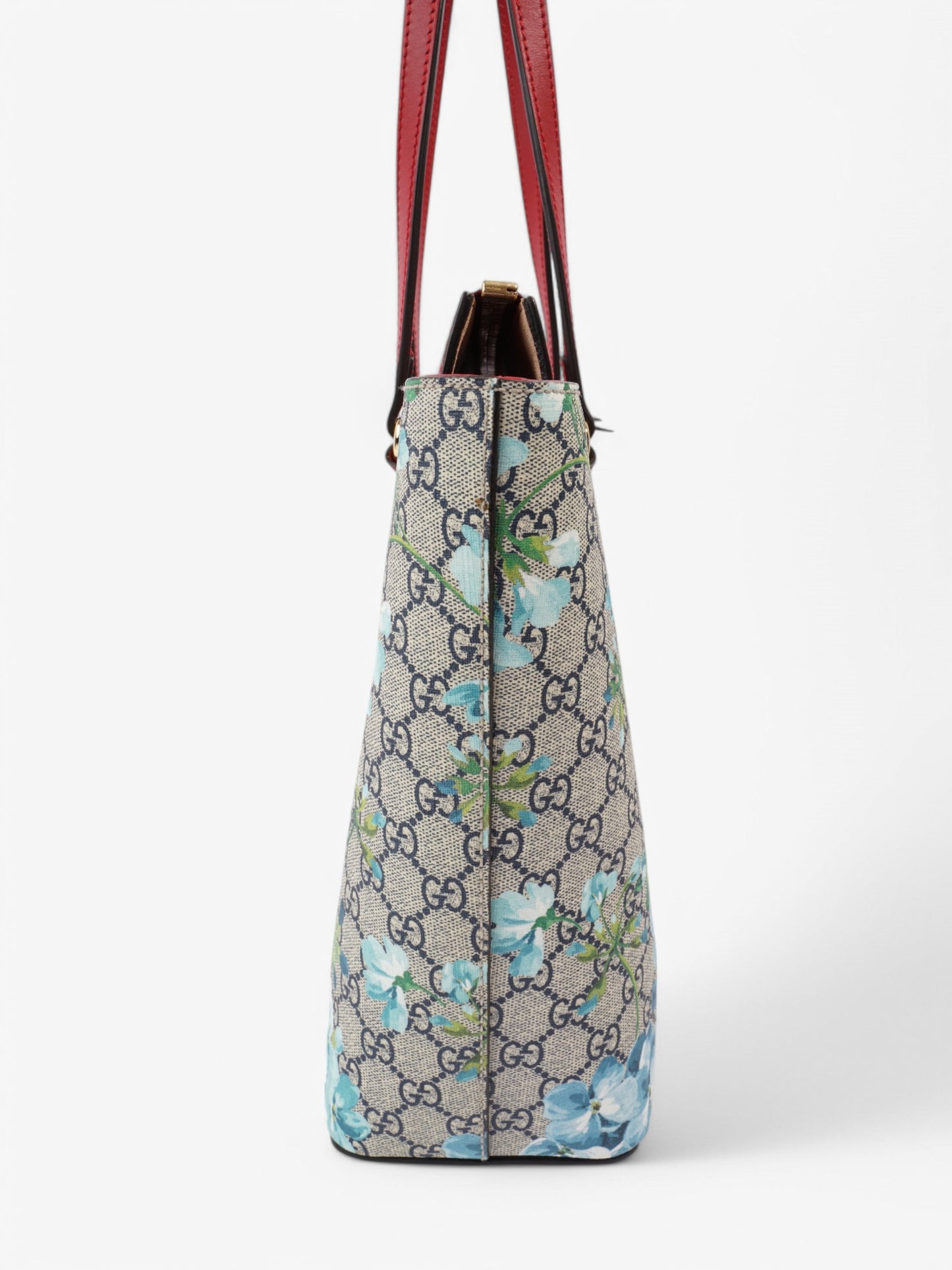 Gucci Linea A Zip Tote GG Supreme / GG Bloom / Red Coated Canvas Medium