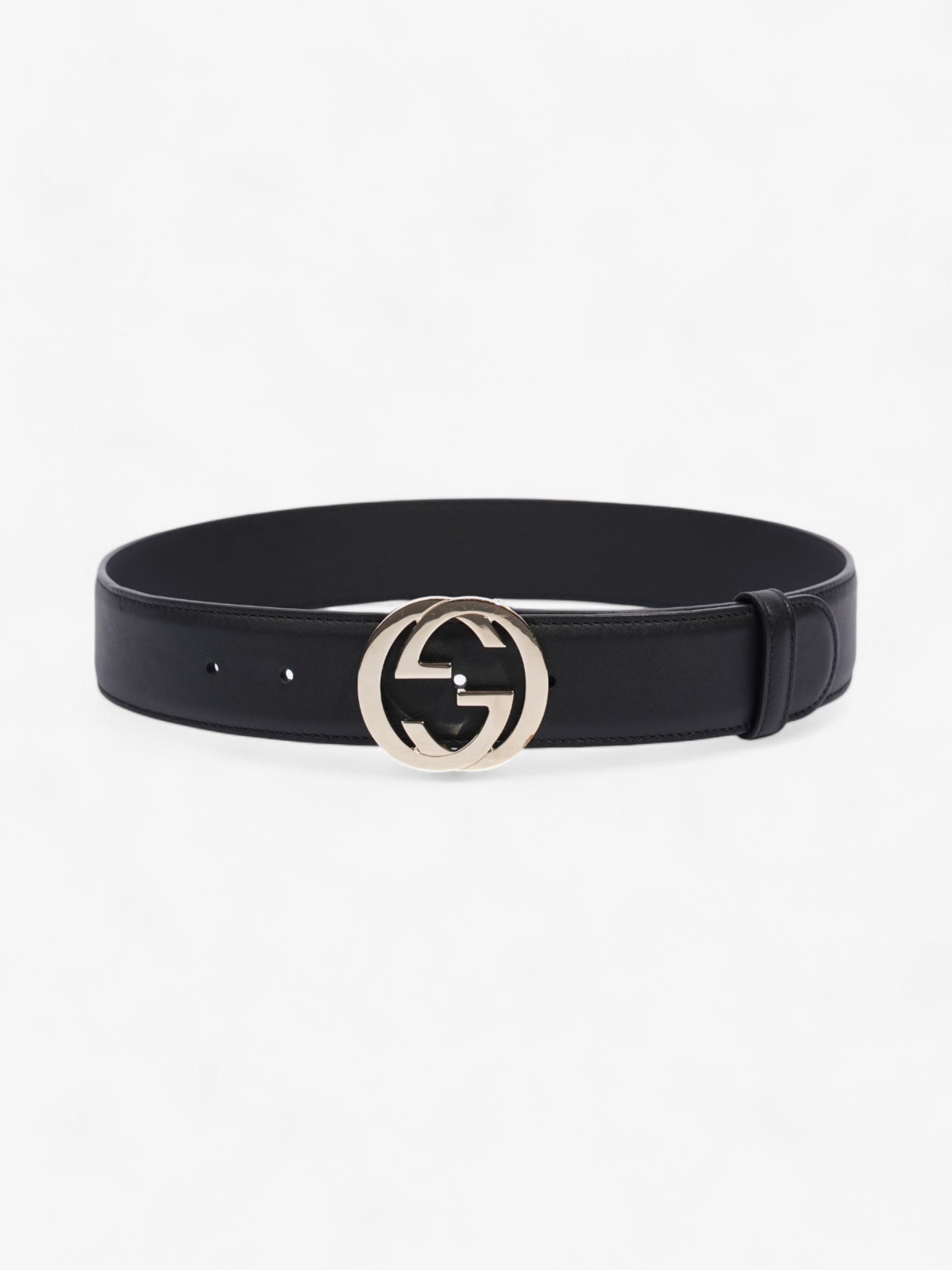 Gucci Interlocking G Belt Black / Gold Leather 70cm / 28"