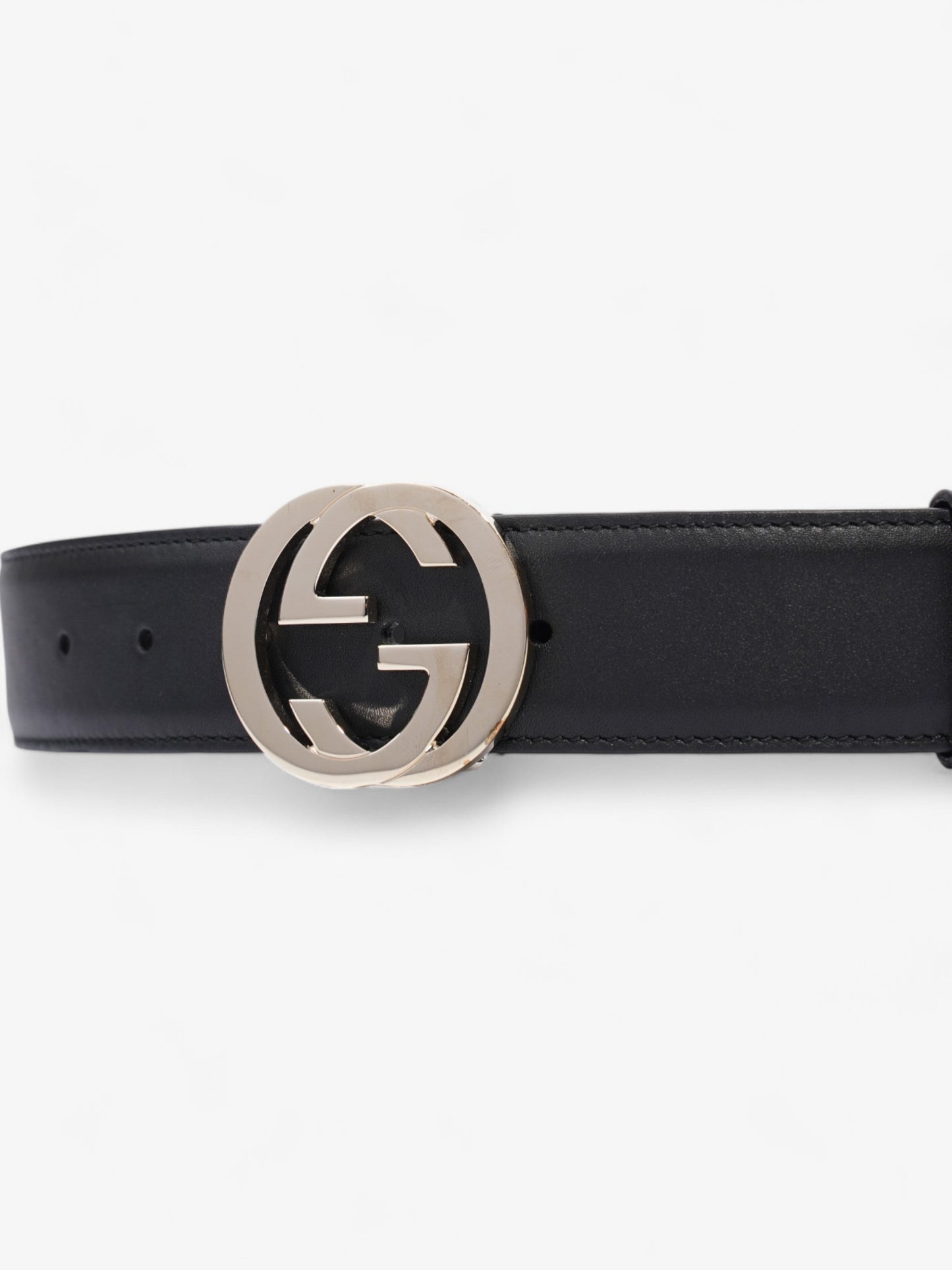 Gucci Interlocking G Belt Black / Gold Leather 70cm / 28"