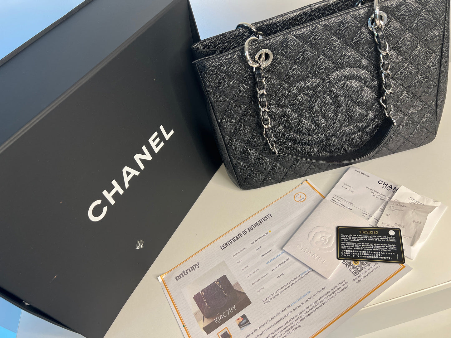 Chanel Black Caviar Large GST Shopping Shoulder Bag