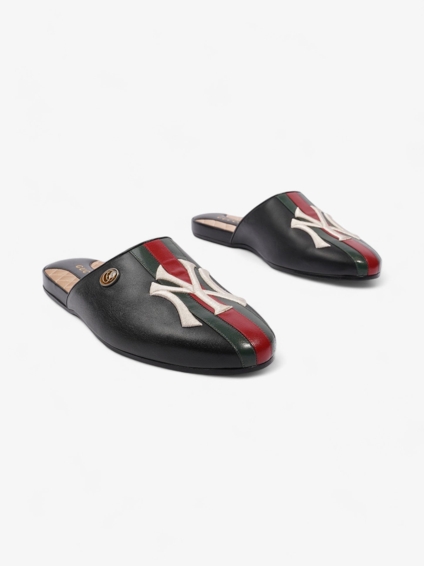 Gucci GG Yankees Loafers Black / Green / Red Leather EU 43 UK 9