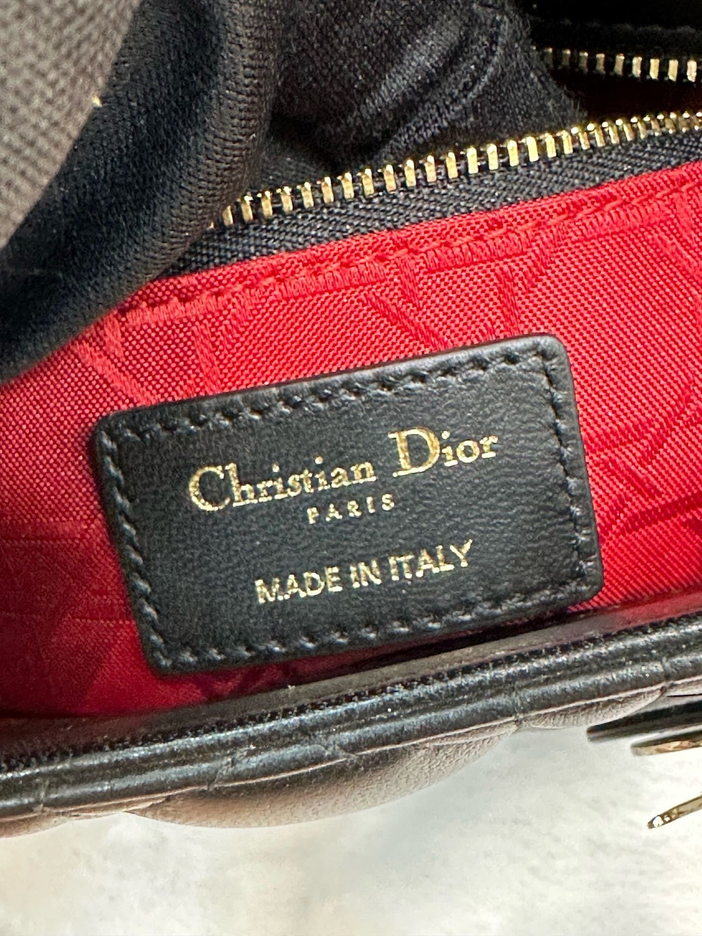 Christian Dior Small Cannage Lambskin My Lady Dior ABC Bag Black GHW